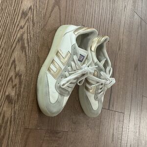 White and Gold Women's Sneakers